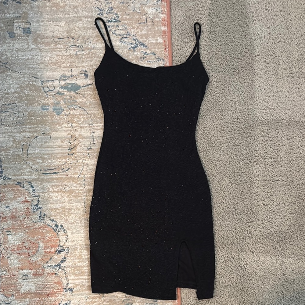 Windsor Black Ribbed Bodycon Mini Dress